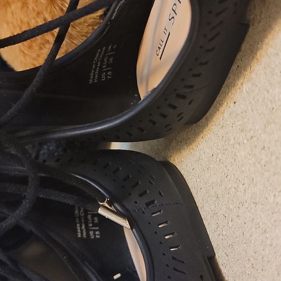 Black Call it Spring Lace up the Ankle Flat Shoes - Picture 4 of 8